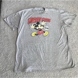 Mickey Mouse Disney Graphic T-Shirt Heather Gray Short Sleeve Adult XXL 2XL